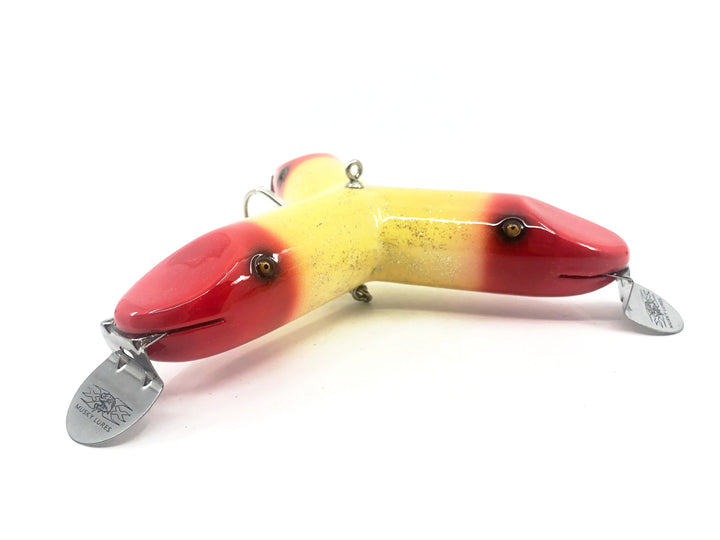 Musky Dan (XXX Lures) 3 Headed Husky Pikie Decoy, Red Head/White Flitter Color w/COA