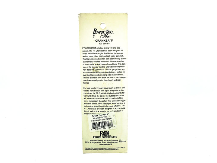 Joe Bucher Power Tec Pro 100 Series, Tennessee Shad Color on Card