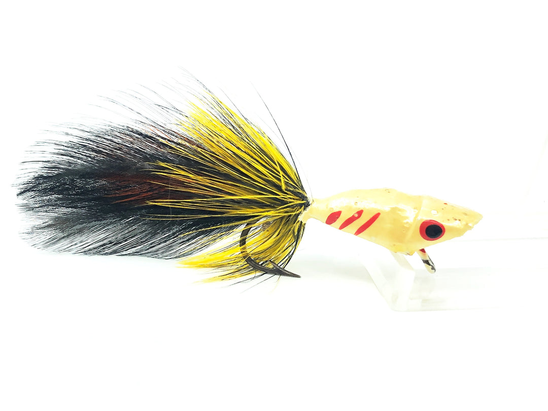 Peck's Parker Feather Minnow, Yellow/Black/Red Bucktail Color