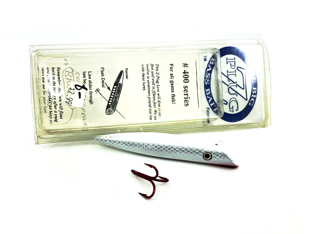 Z Plug Bass Bait #400 Series, Silver Shiner Color with Card