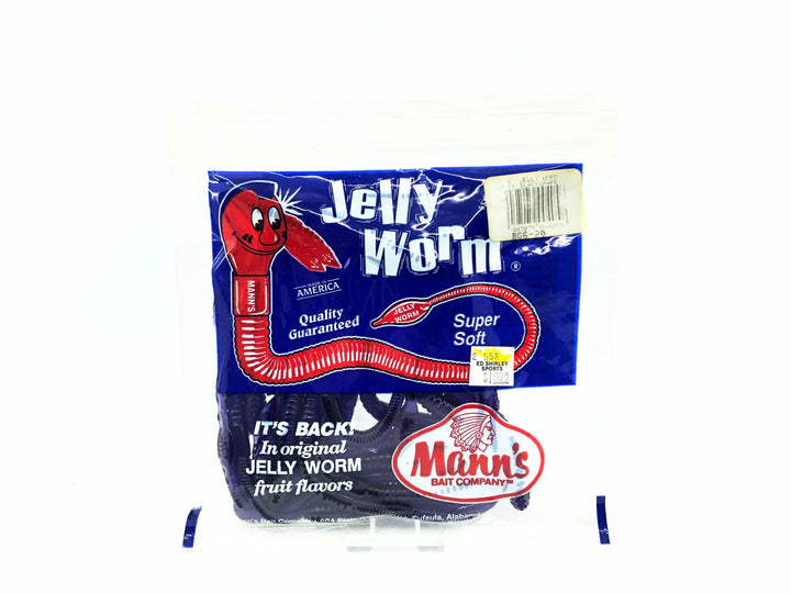 Mann's Jelly Worm 20 Pack, Original Black Grape Color