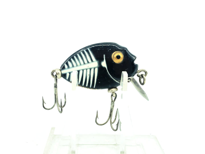 Heddon Tiny Punkinseed 380, XBW Black and White Shore Minnow Color