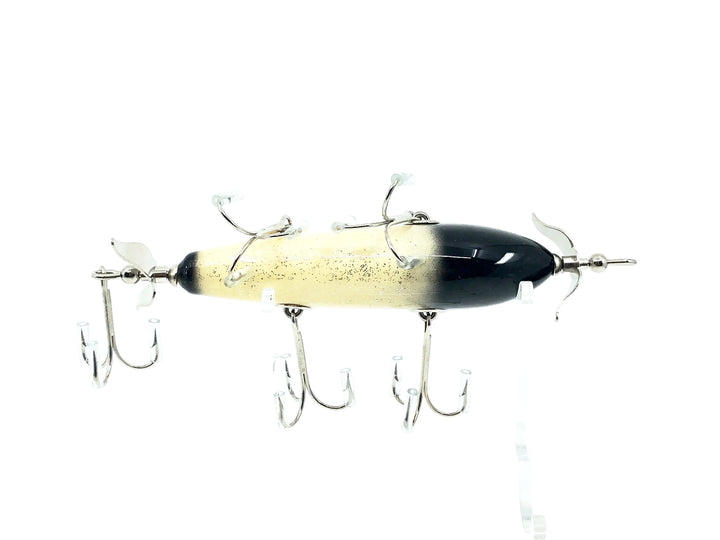 Musky Dan (XXX Lures) 5 Hook, Black Head & Back/White Flitter w/COA