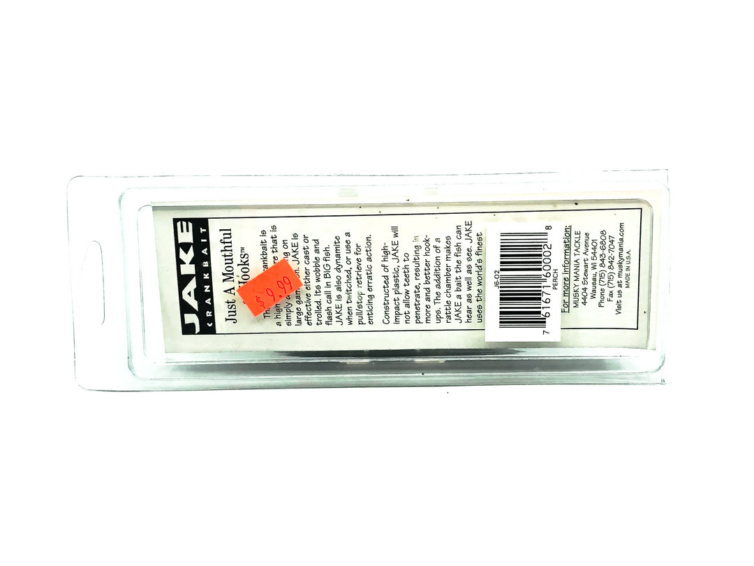 Jake 6" Musky Bait, Perch Color New on Card