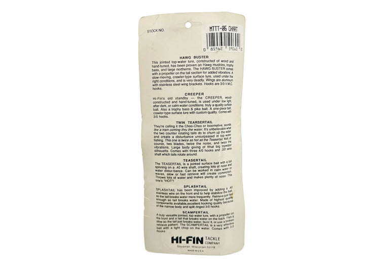 Hi-Fin Twin Teasertail, Chartreuse/Black Dots Color on Card