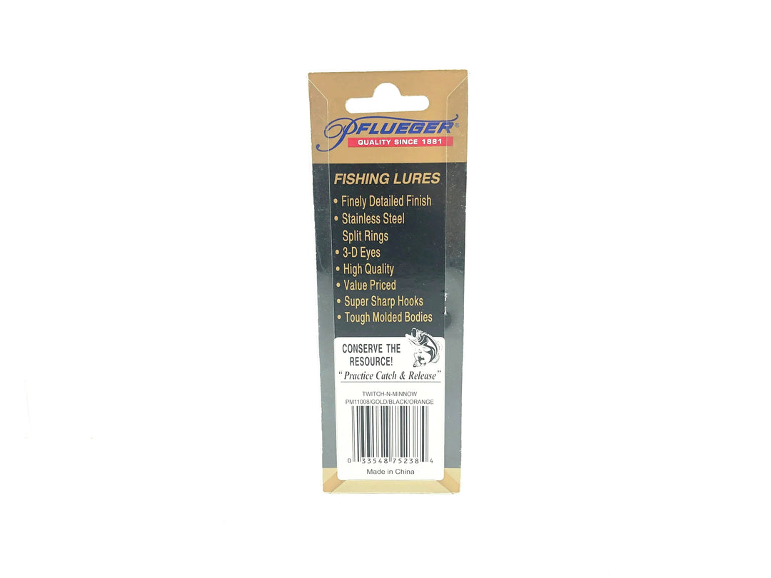 Pflueger Twitch-N-Minnow PM11008, Gold/Black/Orange Color New on Card
