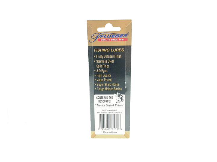 Pflueger Twitch-N-Minnow PM11008, Gold/Black/Orange Color New on Card