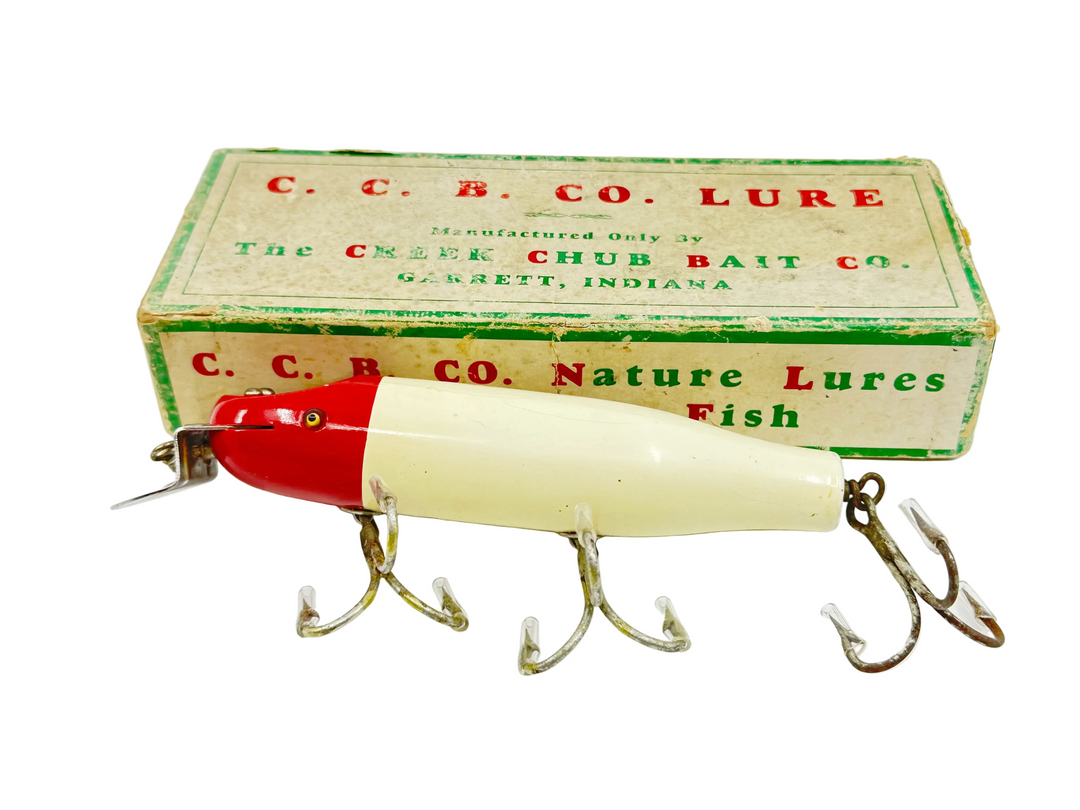 Creek Chub Striper Pikie 6900, #02 White and Red Head Color w/Box