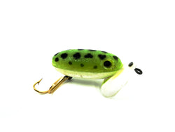Arbogast Jitterbug 1/8oz Flyrod, Frog/White Belly Color, Plastic lip