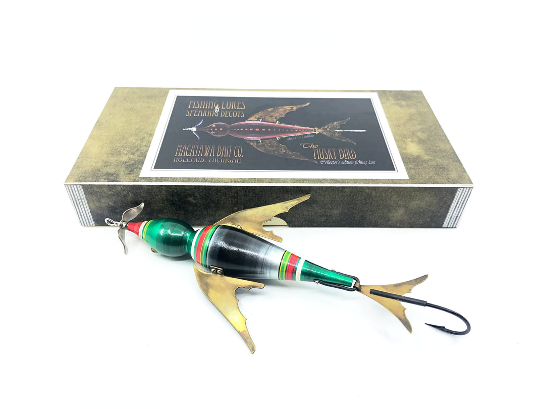 Macatawa Bait Co. Musky Bird, Green/Red/Yellow/Black Color w/Box