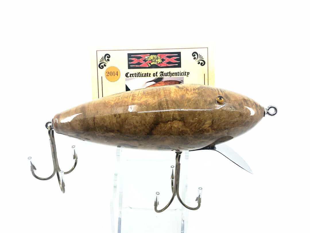 Musky Dan (XXX Lures) Musky Diver, Pollyanna Burl Color w/COA
