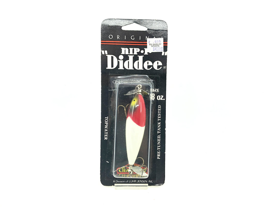 Luhr-Jensen South Bend NIP-I-DIDDEE, #06 White/Red Head Color on Card