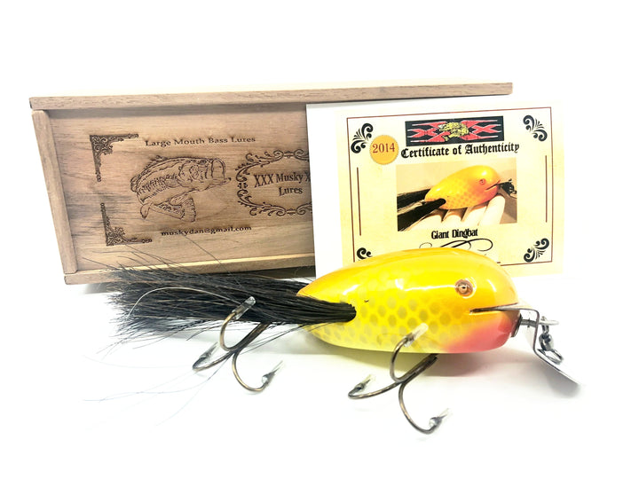 Musky Dan (XXX Lures) Giant Dingbat, Gold/Silver Scale w/Box & COA