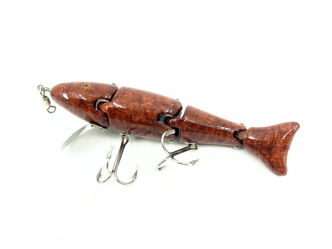 Musky Dan (XXX Lures) Musky Jointed Minnow in Ambonya Burl w/COA