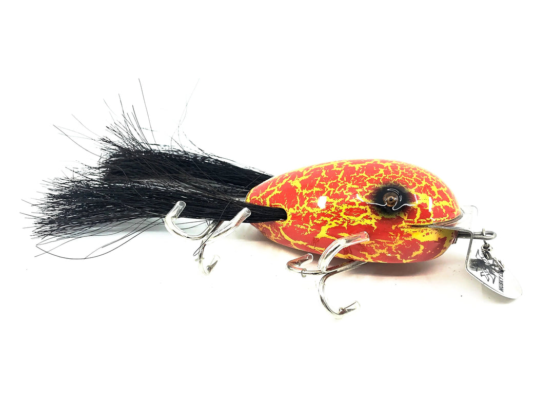 Musky Dan (XXX Lures) Husky Dingbat, Yellow/Red Crackle Color