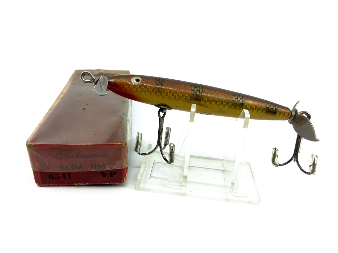 Shakespeare Slim Jim Vintage Wooden, YP Yellow Perch Color with Box