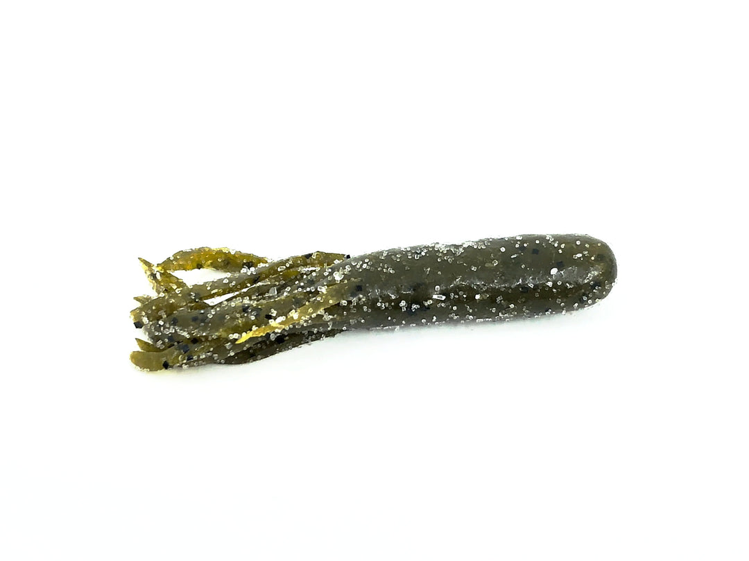 Get Bit Baits X Viper Tackle Finesse Soft Tube Bait 2 1/2", Green Pumpkin Fin Color - 5 Pack