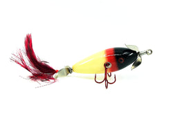 Contemporary 3 Hook Minnow, Black & Red Head/White Body Color