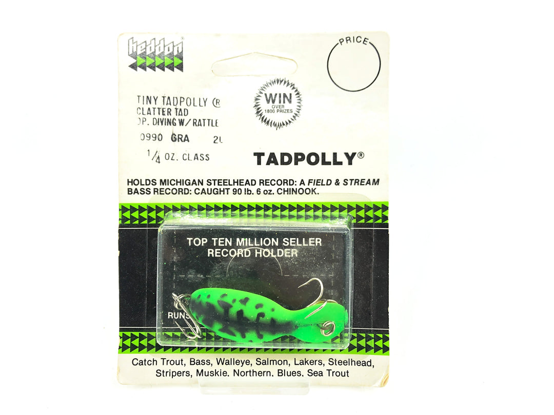 Heddon 0990 Tiny Clatter Tad Tadpolly Spook, GRA Green Crawdad Color