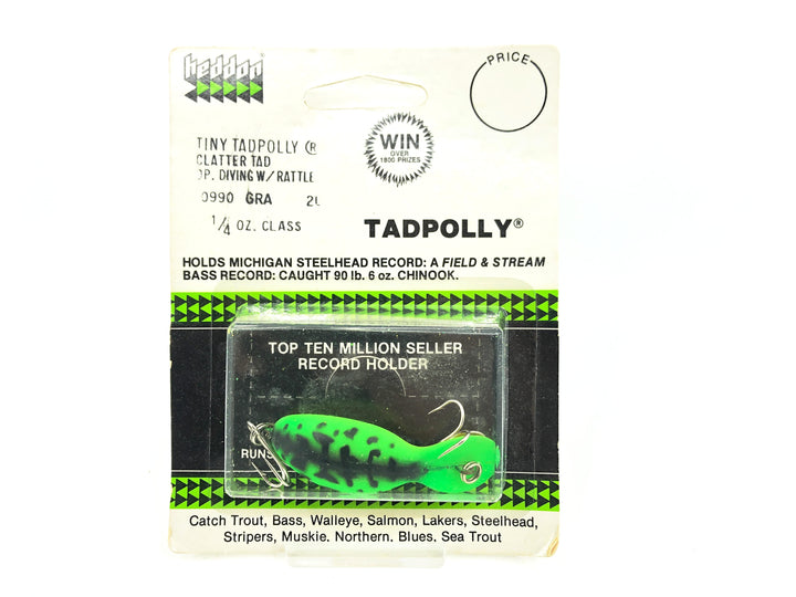 Heddon 0990 Tiny Clatter Tad Tadpolly Spook, GRA Green Crawdad Color