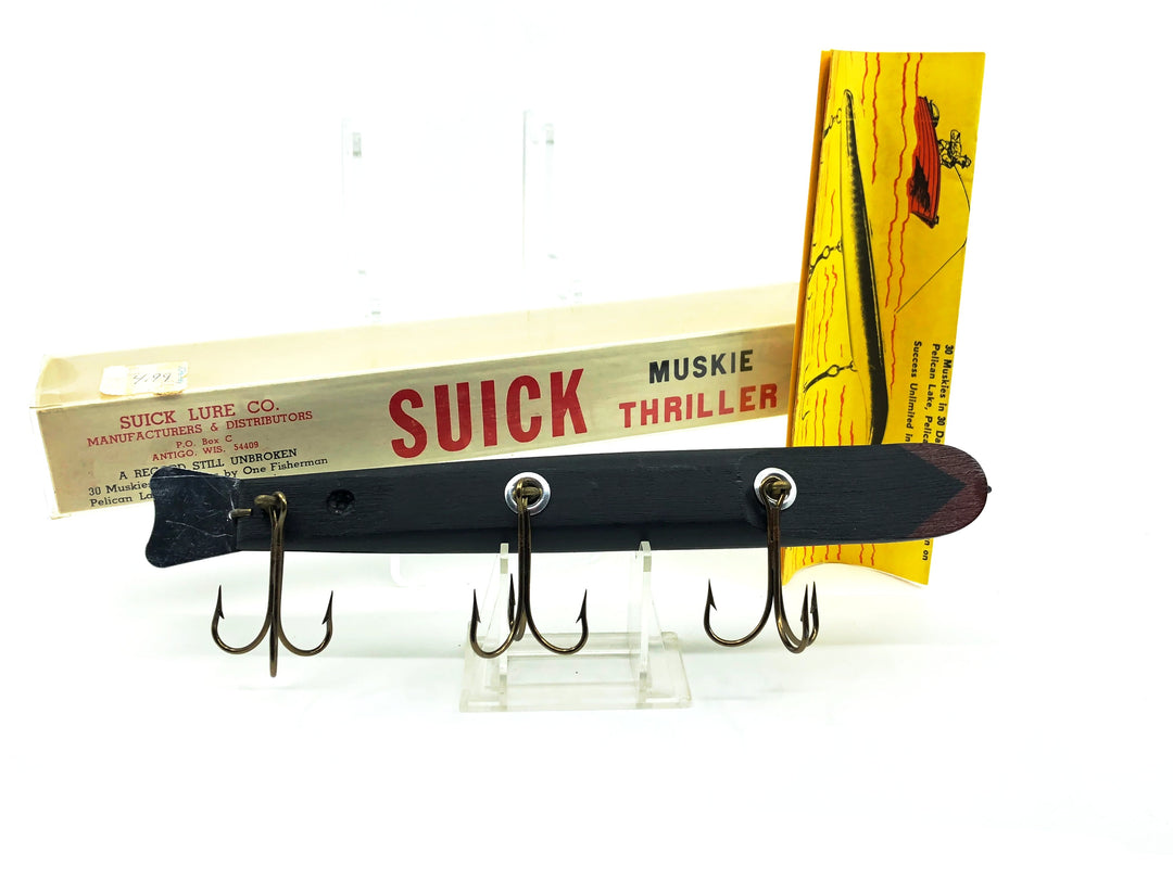 Vintage 9" Suick Muskie Thriller, Black Color New in Box Old Stock
