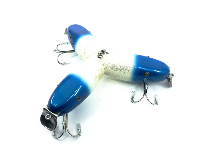 Musky Dan (XXX Lures) 3 Headed Baby Surfster Decoy, Blue Head/White/Flitter Color w/COA