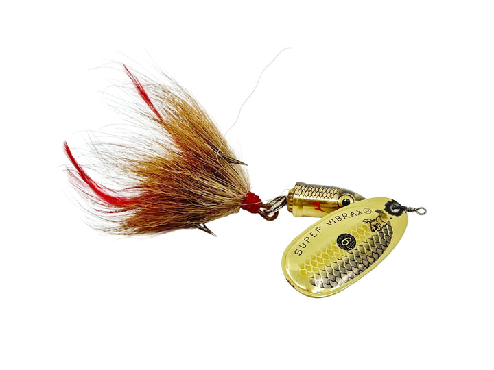 Blue Fox Super Vibrax #6 Spinner, Gold Shiner/Brown Bucktail Color