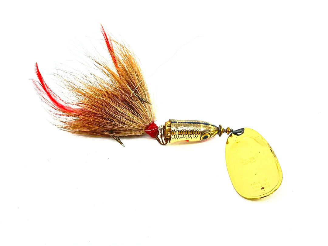 Blue Fox Super Vibrax #6 Spinner, Gold Shiner/Brown Bucktail Color