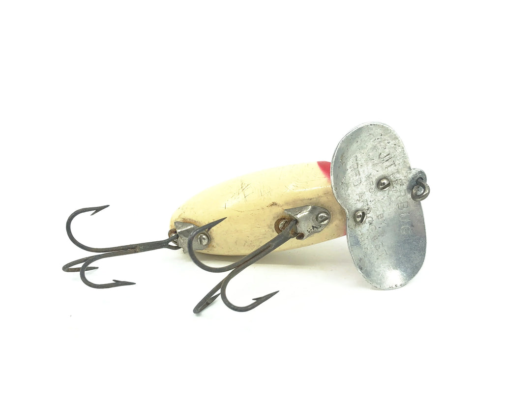 Arbogast Jitterbug 5/8oz, Red Head/White Body Color, Vintage Bugged-Eyed Model