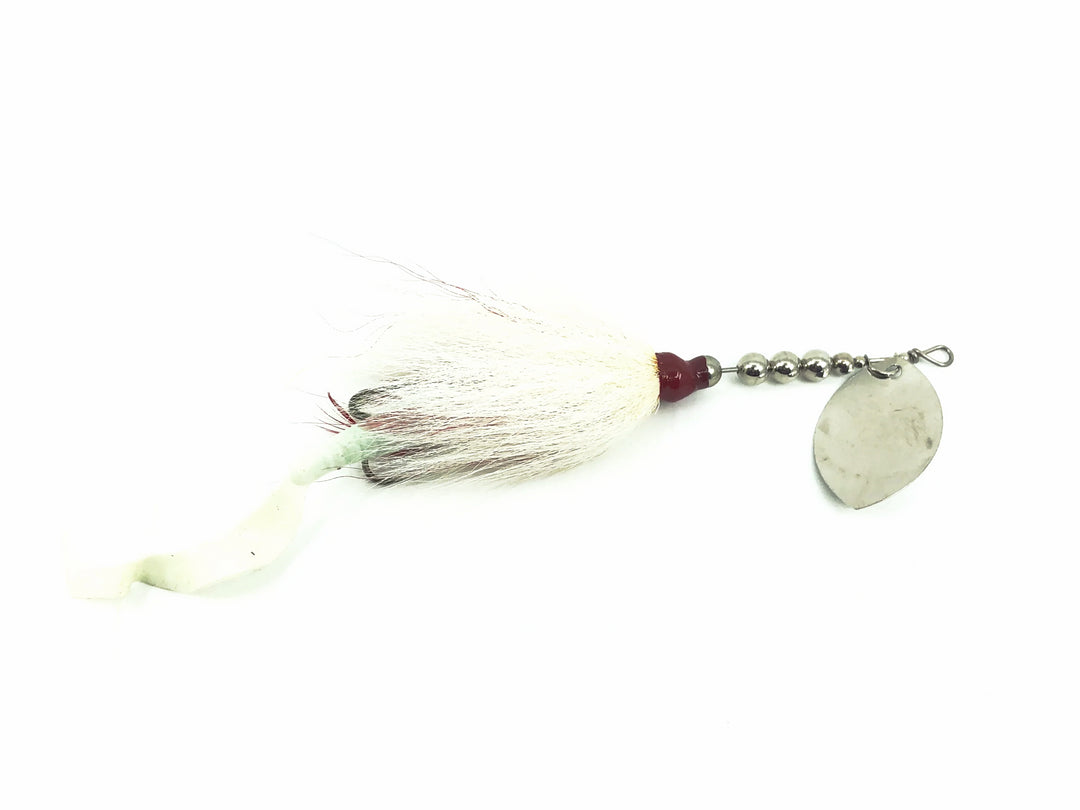 Grim Reaper Inline Spinner 1oz, Silver Blade/White Bucktail & White Tail