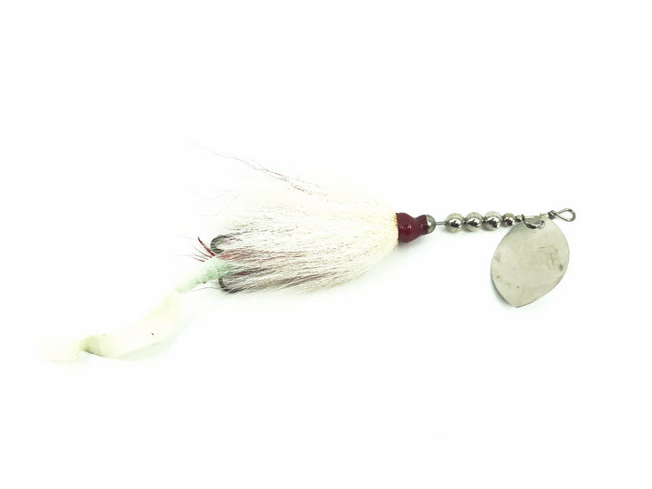 Grim Reaper Inline Spinner 1oz, Silver Blade/White Bucktail & White Tail
