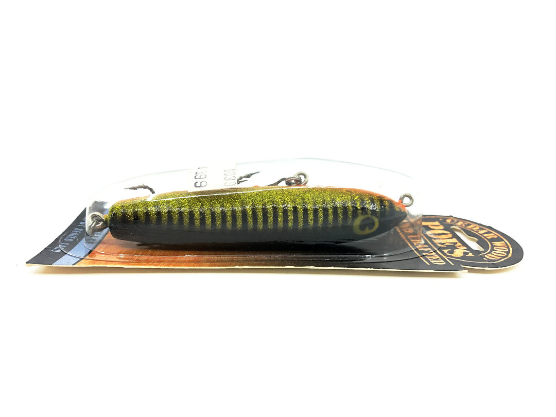 Poe's Jackpot 1400 Series, #82 Black/Hot Chartreuse Black Crawdad/Hot Belly Color on Card