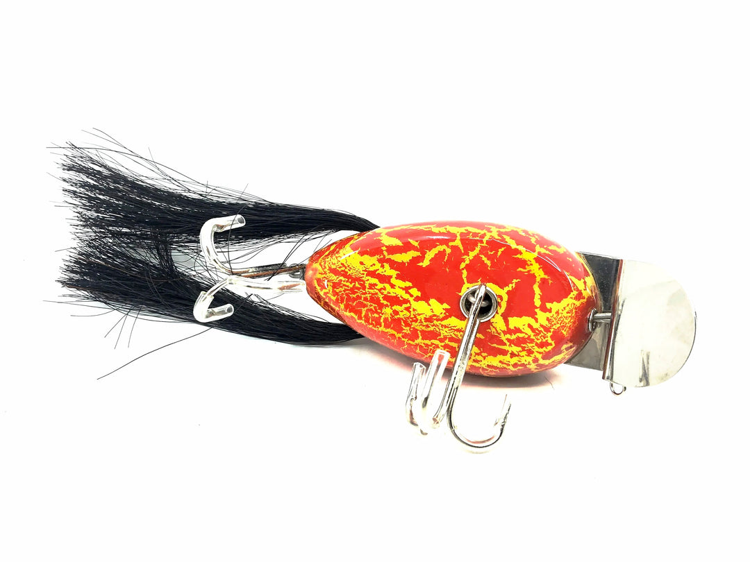 Musky Dan (XXX Lures) Husky Dingbat, Yellow/Red Crackle Color