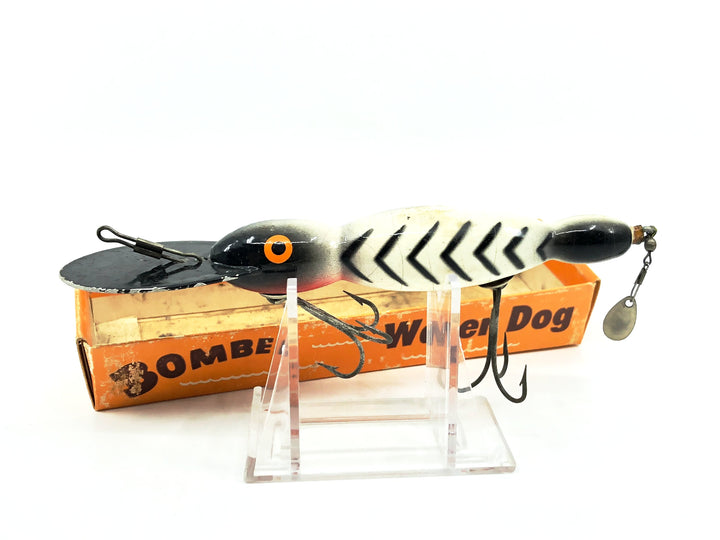 Bomber Wooden Waterdog 1700 Series, #06 White/Black Ribs Color with Box