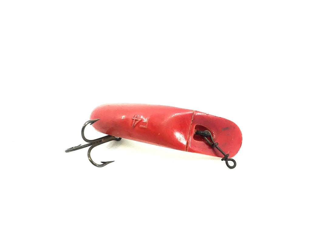 Helin Flatfish F4, WR White Bottom/Red Top Color - Vintage Plastic Version