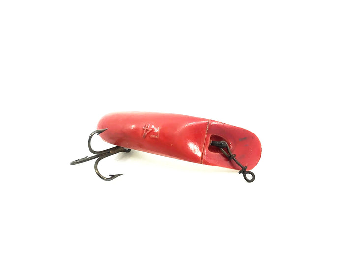 Helin Flatfish F4, WR White Bottom/Red Top Color - Vintage Plastic Version