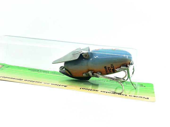 Heddon Crazy Crawler, BLBF Blue Bullfrog Color on Card