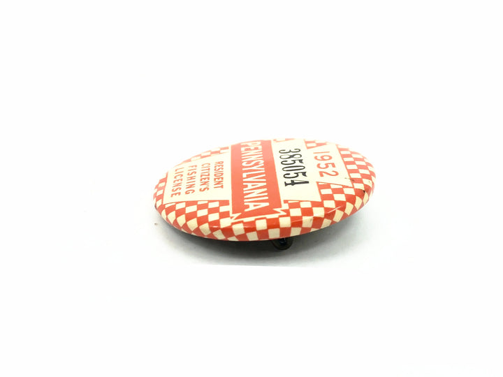 1952 Pennsylvania Resident Fishing License Button