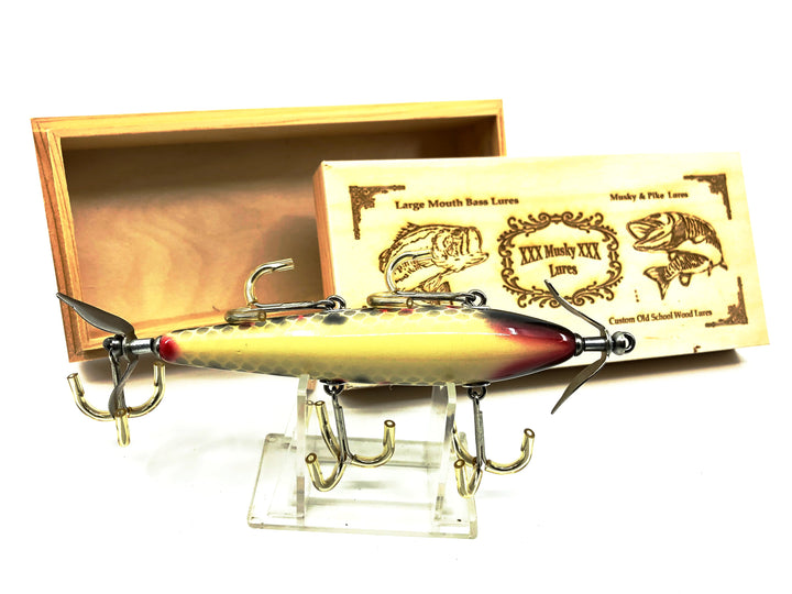 Musky Dan (XXX Lures) 5 Hook Minnow, Black Scale Color with Box
