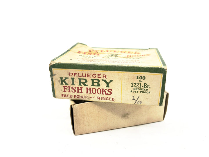 Pflueger Kirby Hooks 100 No. 3221-Br Size 1/0 Box