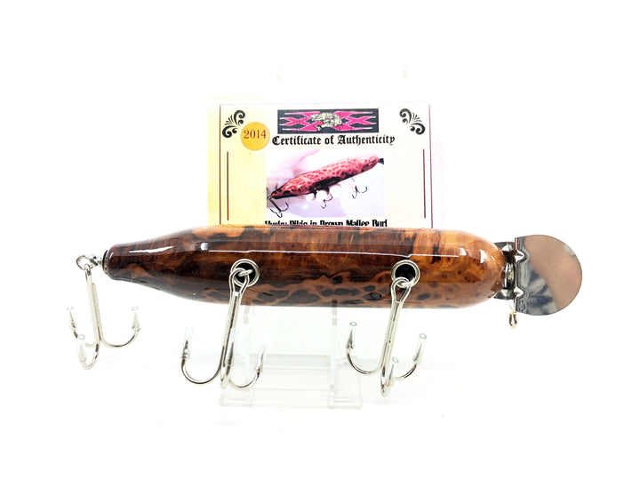 Musky Dan (XXX Lures) Husky Pikie, in Brown Mallee Burl Color w/COA