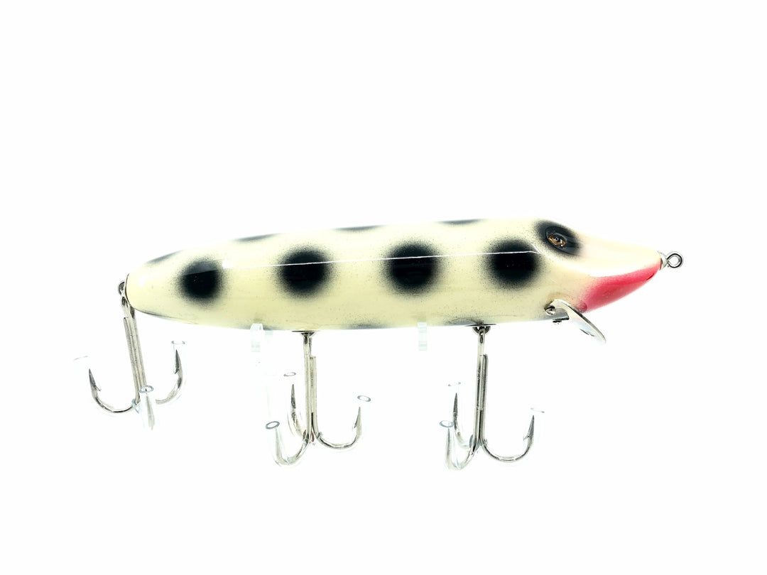 Musky Dan (XXX Lures) Husky Vamp, White/Black Dots Color
