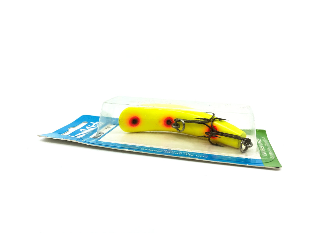 Pre Luhr-Jensen Kwikfish K10, YF Yellow Fluorescent Color New on Card Old Stock
