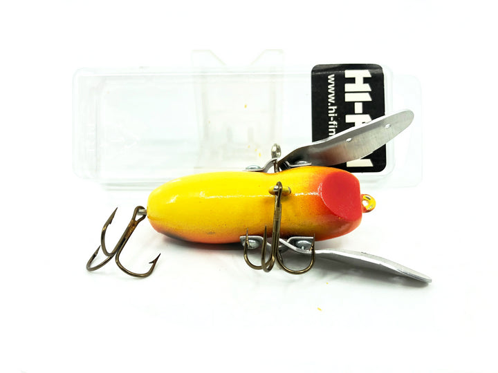 Hi-Fin Bass Creeper Lure, Orange/Black Dots/Yellow Belly Color in Box