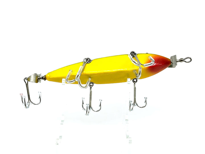 Musky Dan (XXX Lures) Hex 5 Hook Minnow, Green Crackle Back Color