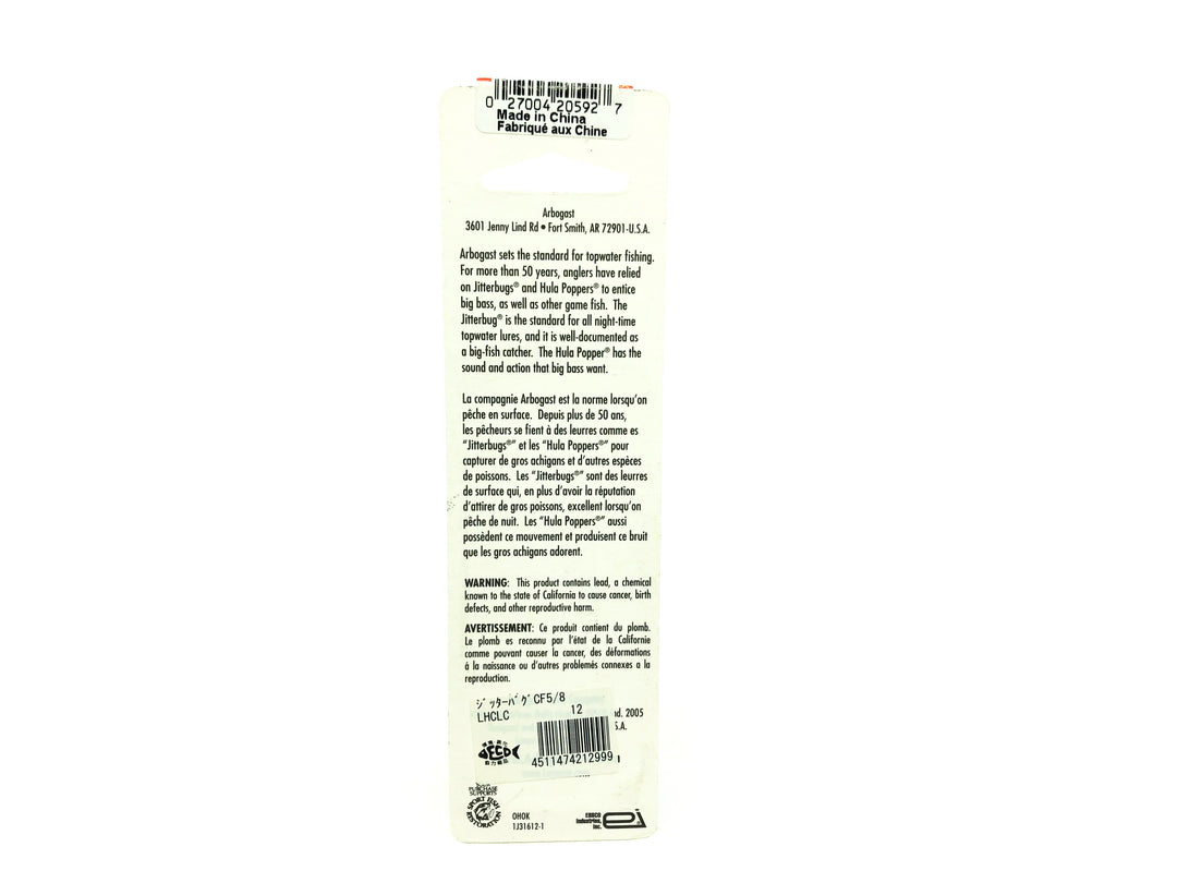 Japanese Arbogast Jitterbug 5/8oz, Luminous LHCLC Color on Card