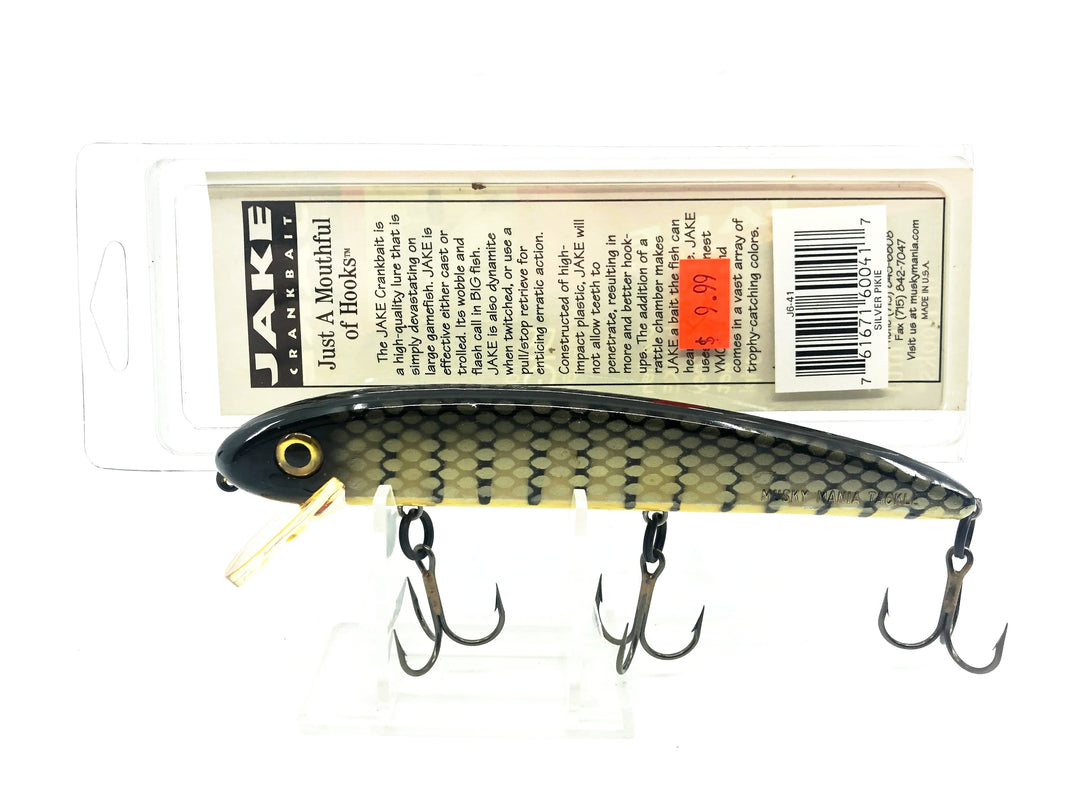 Jake 6" Musky Bait, Silver Pikie Color New on Card