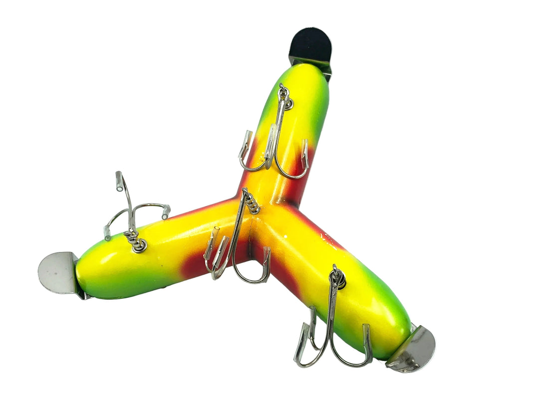 Musky Dan (XXX Lures) 3 Headed Giant Pikie Decoy, Rainbow Fire Color w/COA
