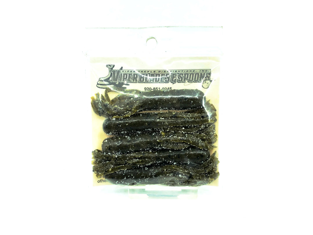 Get Bit Baits X Viper Tackle Finesse Soft Tube Bait 2 1/2", Green Pumpkin Fin Color - 5 Pack
