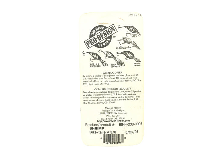 Luhr-Jensen Klawdad, Shrimp Color on Card - Small Size